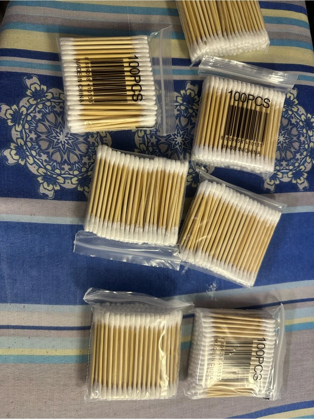Cotton Swab Sticks - 100PCS Pack (White & Natural)